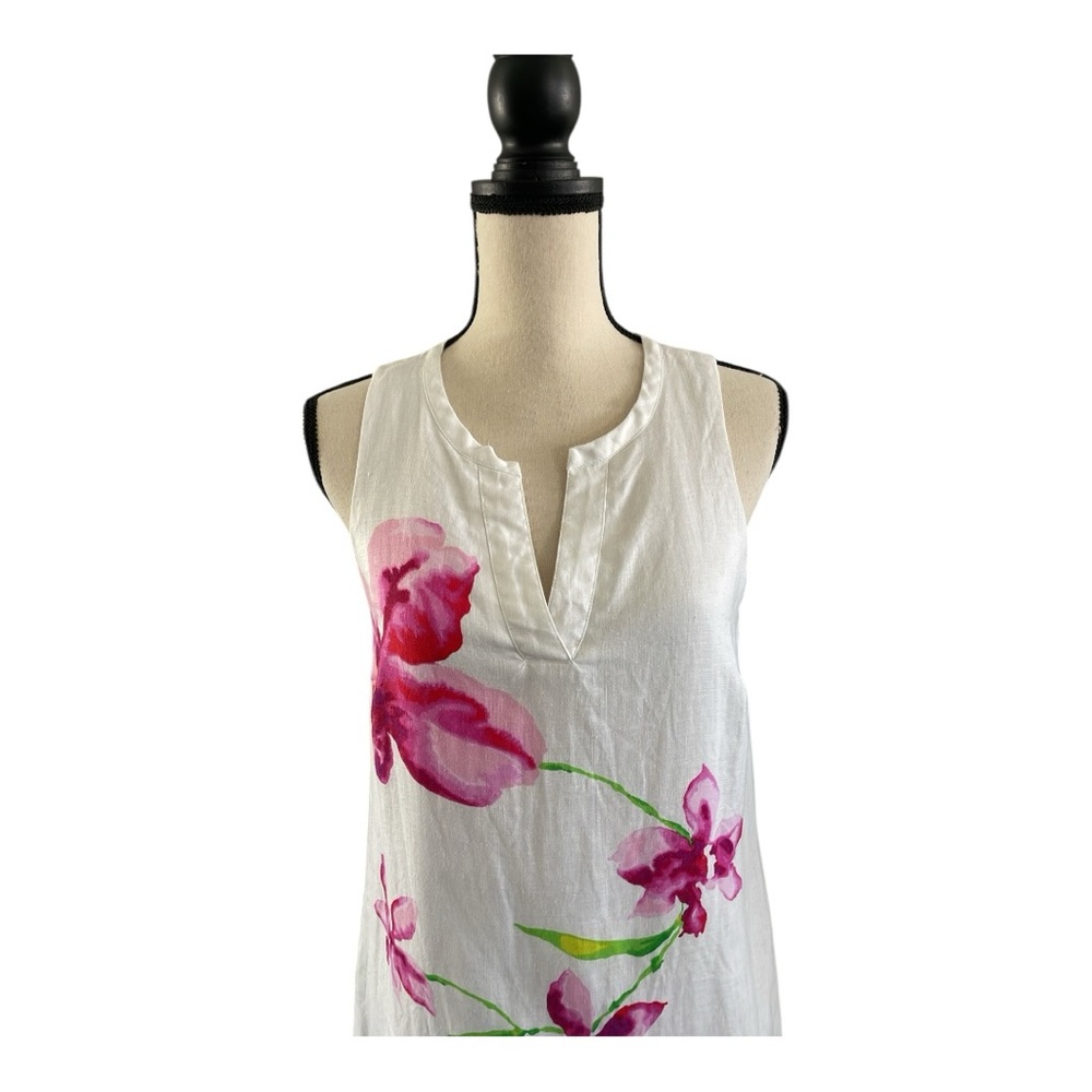 Tommy Bahama Asymmetrical White and Pink Resort Sundress Size (XS) - Picture 2 of 7